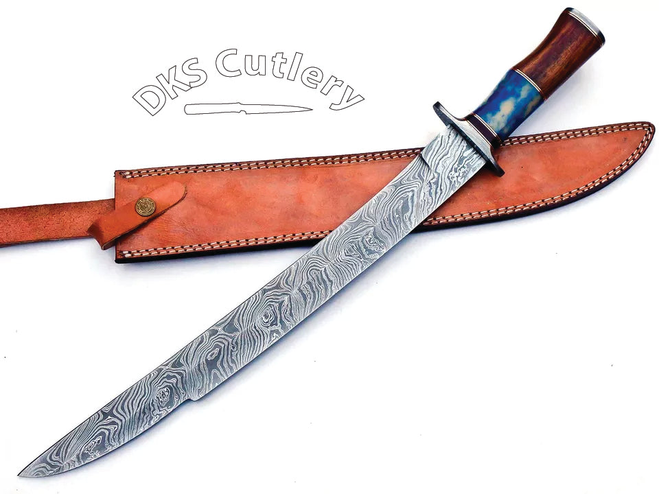 Custom Hand Made  Damascus Steel Bushcraft Machete Knife W/Sheath for Hunting